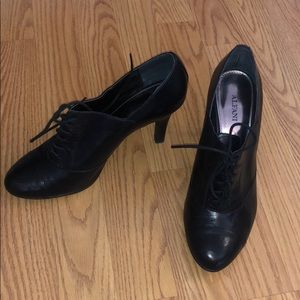 Leather lace up heels